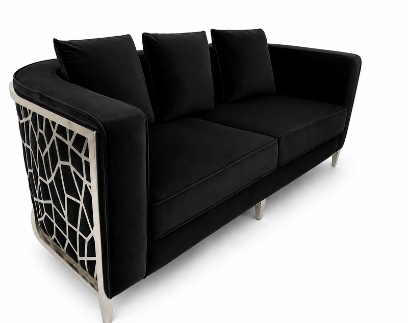 Elizabeth 3 Seat Sofa Black