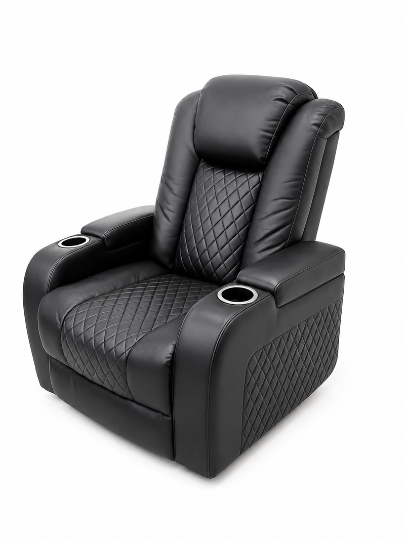 Luxora Diamond Elite Recliner with LED Lighting – Black