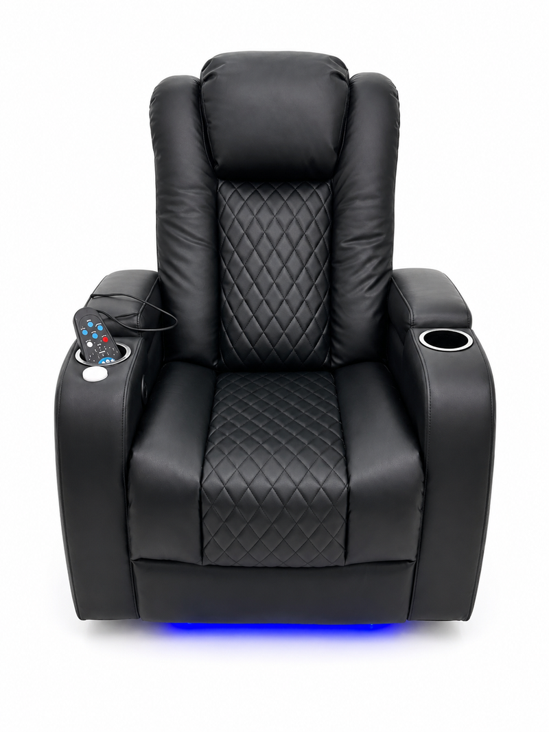 Luxora Diamond Elite Recliner with LED Lighting – Black