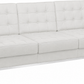 Flash Furniture Hercules Lacey Series Contemporary White Leather Sofa with Stainless Steel Frame