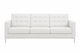Flash Furniture Hercules Lacey Series Contemporary White Leather Sofa with Stainless Steel Frame