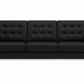 Flash Furniture Hercules Lacey Series Contemporary Black Leather Sofa with Stainless Steel Frame