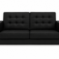 Flash Furniture Hercules Lacey Series Contemporary Black Leather Soft Loveseat with Stainless Steel Frame