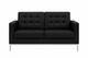 Flash Furniture Hercules Lacey Series Contemporary Black Leather Soft Loveseat with Stainless Steel Frame