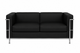 Flash Furniture Hercules Regal Series Contemporary Black Leather Love Seat with Encasing Frame