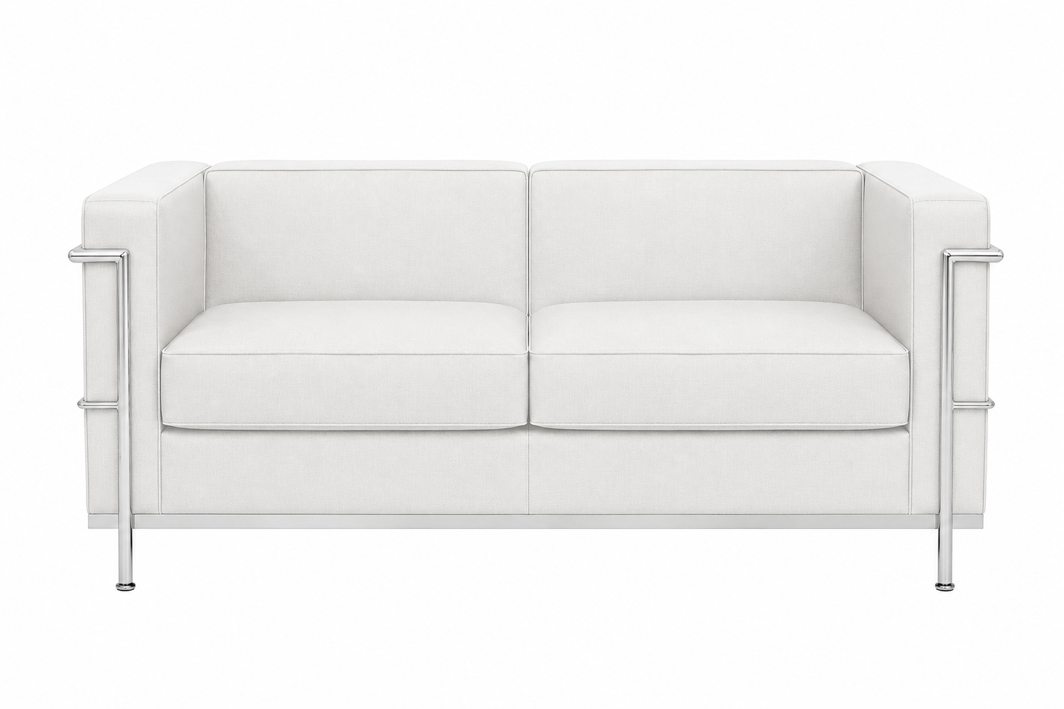 Flash Furniture Hercules Regal Series Contemporary White Leather Love Seat with Encasing Frame