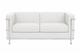 Flash Furniture Hercules Regal Series Contemporary White Leather Love Seat with Encasing Frame