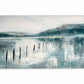 Serene Teal Lake Abstract Canvas Wall Art