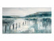 Serene Teal Lake Abstract Canvas Wall Art