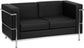 Flash Furniture Hercules Regal Series Contemporary Black Leather Love Seat with Encasing Frame
