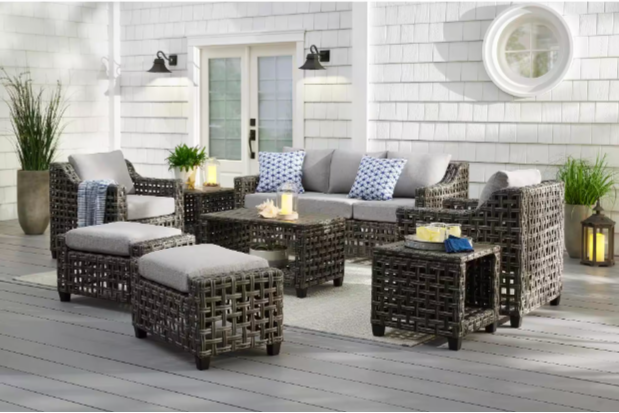 Briar Ridge Rectangular Wicker Outdoor Patio Coffee Table Hampton Bay