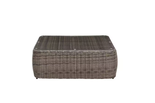 Kings Ridge Reinforced Aluminum Outdoor Coffee Table with Glass Top