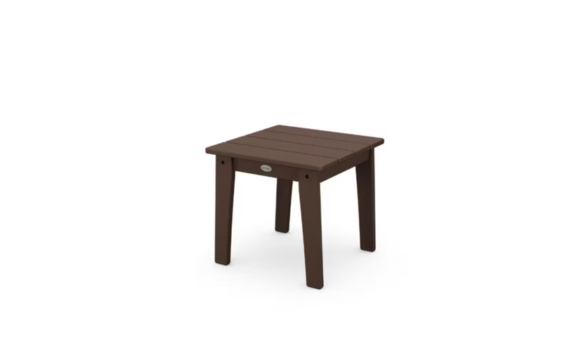 Grant Park Mahogany Plastic Patio Outdoor Lounge Chairs Set of 2 with Wheat Cushions and Side Table