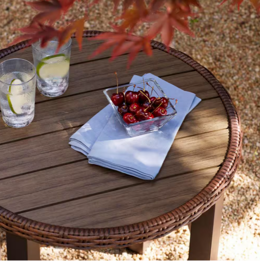 Harper Creek 3-Piece Brown Steel Outdoor Patio Chair Set Hampton Bay