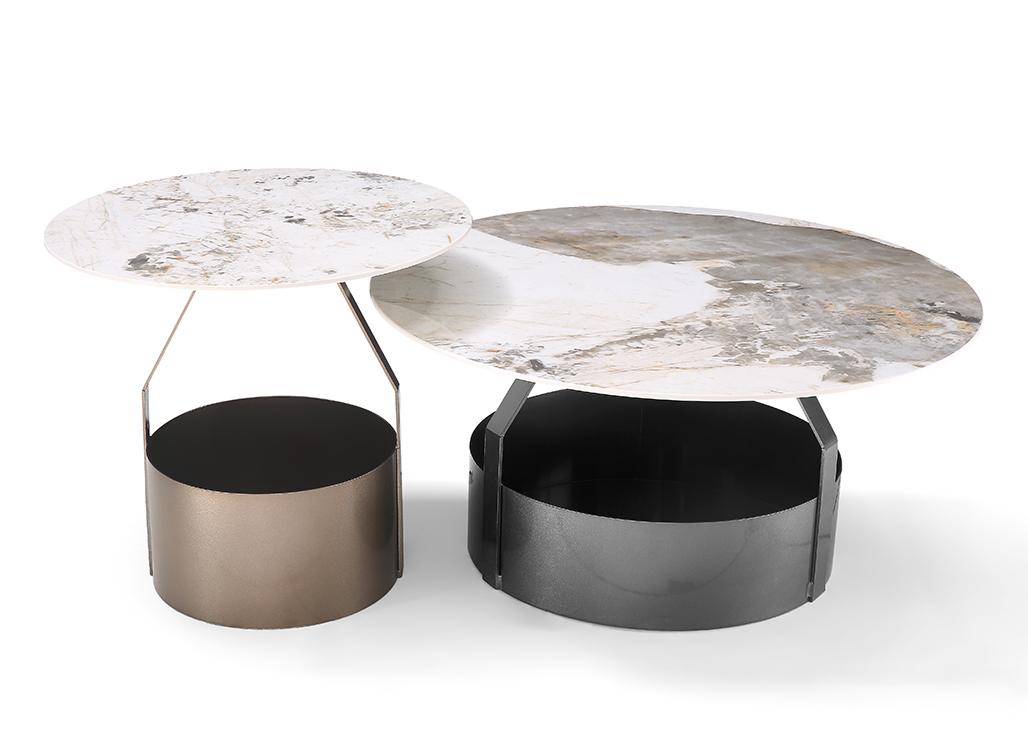 Double Modern Circle Top Coffee Table
