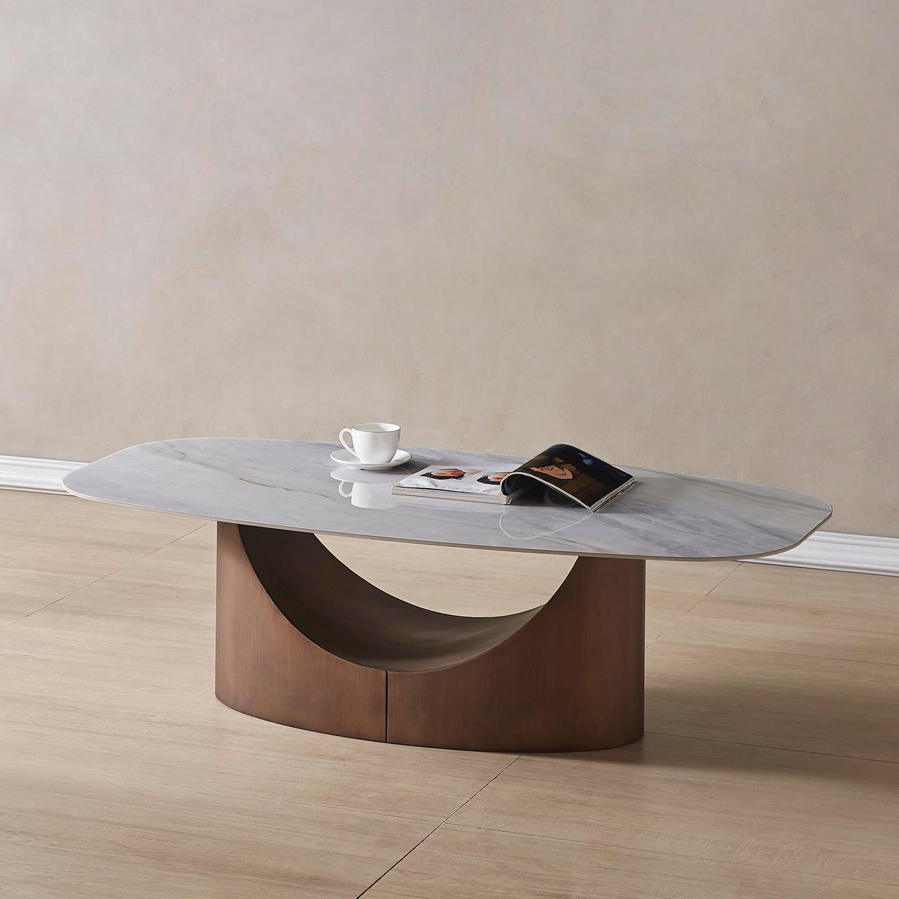 Long Wood Bridge Modern Coffee Table