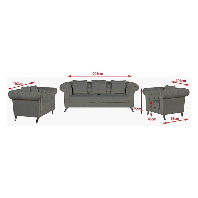 Mia Velvet Sofa Set
