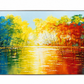 Vibrant Abstract Forest Reflection Framed Wall Art