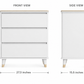 Modern 3-Drawer Nightstand with Marble Top