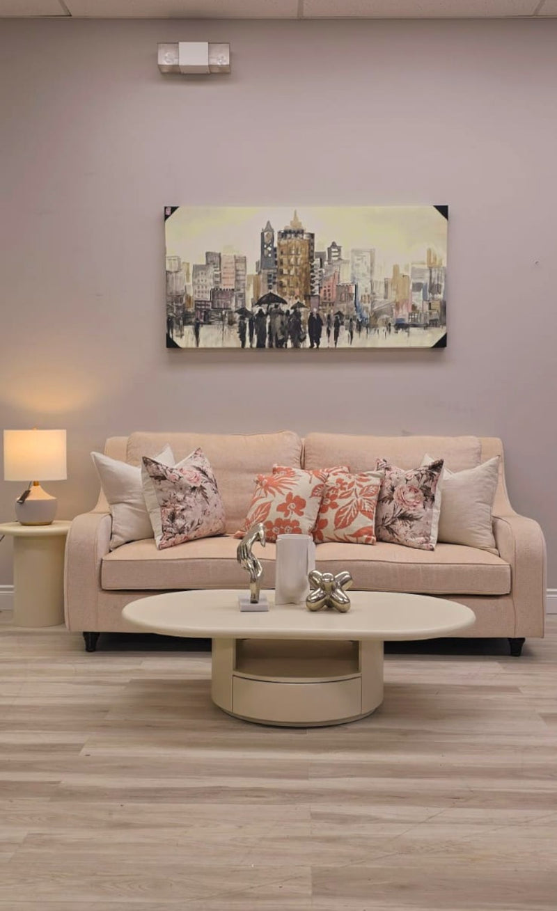 Minimal pink sofa