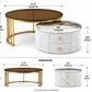 Modern 2-Piece Nesting Coffee Table Set with Storage