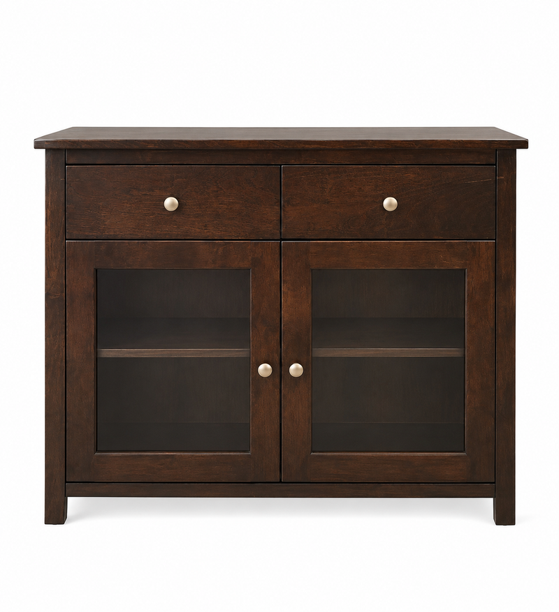 Dark Brown Glass Door Cabinet Canadel
