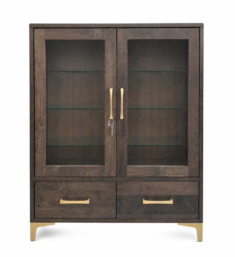 Solid Wood Display Cabinet Handstone