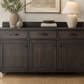 Rustic Solid Wood Sideboard Cabinet