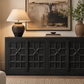 Black Geometric 4-Door Sideboard Cabinet