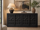 Black Geometric 4-Door Sideboard Cabinet