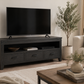 Modern Charcoal TV Console with Open Shelf & 3 Drawers