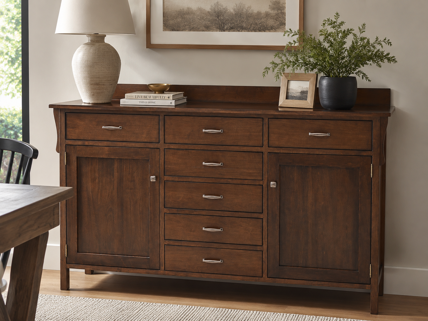 Solid Wood Buffet Sideboard Cabinet