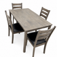 Grey Dining Table Set with 4 Upholstered Chairs 5-Piece