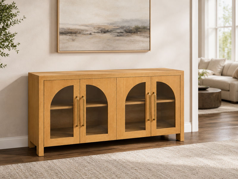 Oak Arch Glass Door Sideboard