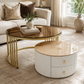 Modern 2-Piece Nesting Coffee Table Set with Storage