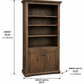 Solid Wood Bookcase with Storage Cabinet Handstone