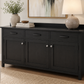 Solid Wood Sideboard Cabinet Handstone