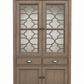 Classic Glass Display Cabinet with 2 Glass Doors, 2 Drawers & Lower Storage