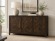 Chevron 3-Door Wood Sideboard with Brass Handles