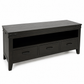 Modern Charcoal TV Console with Open Shelf & 3 Drawers