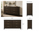 6-Drawer Solid Wood Dresser – Dark Brown Finish