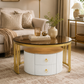 Modern 2-Piece Nesting Coffee Table Set with Storage