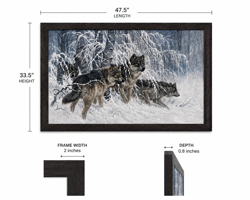Winter Wolf Pack Framed Wall Art