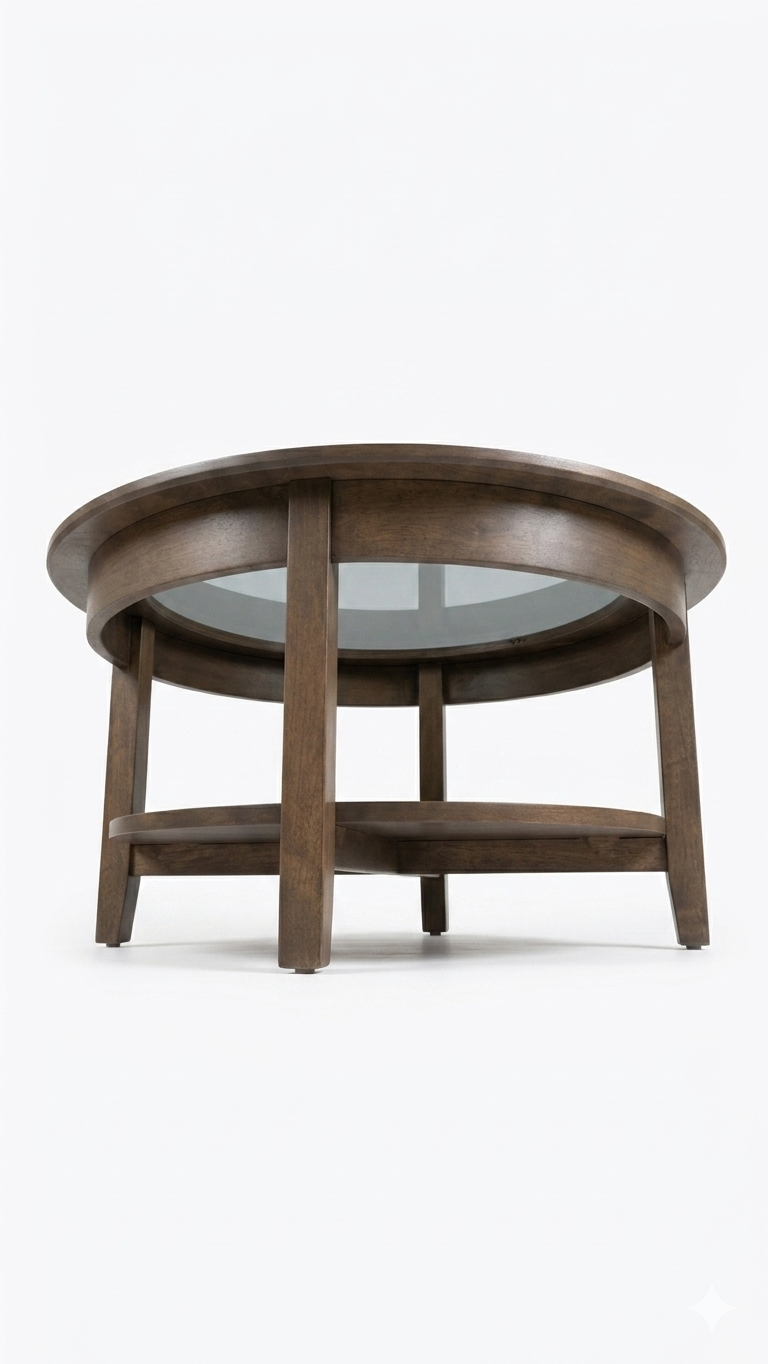 Aurora Round Glass Coffee Table Handstone