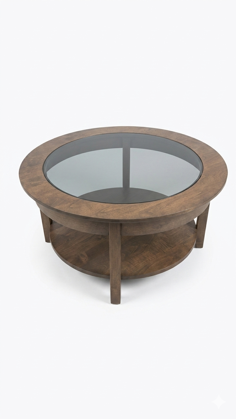 Aurora Round Glass Coffee Table Handstone