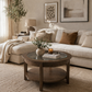 Aurora Round Glass Coffee Table Handstone