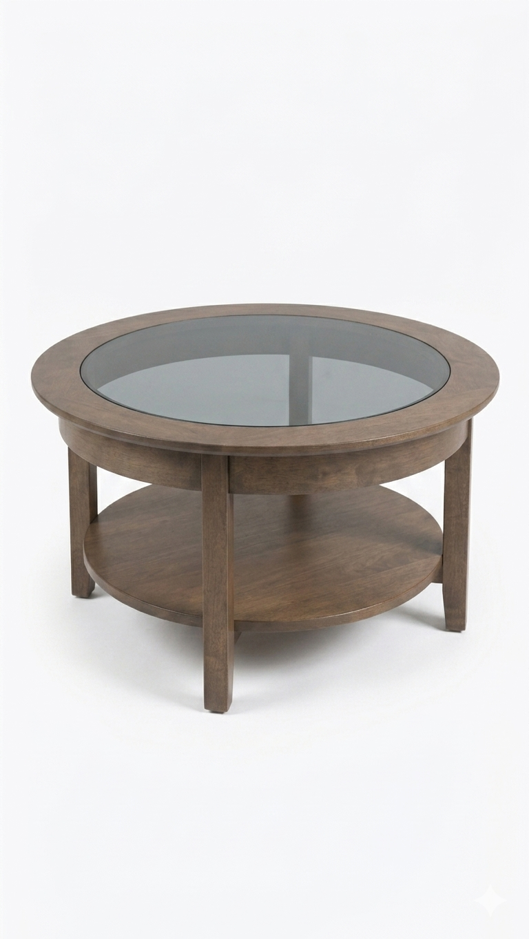 Aurora Round Glass Coffee Table Handstone