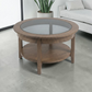 Aurora Round Glass Coffee Table Handstone